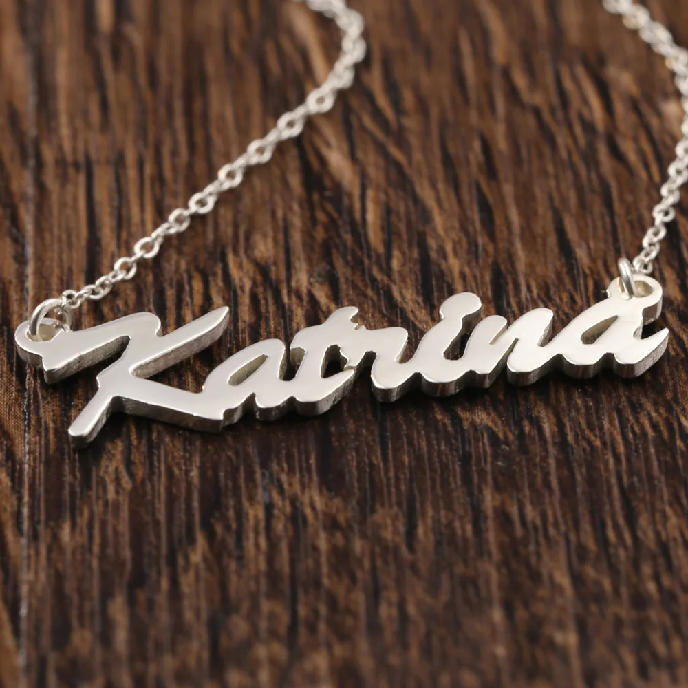 

Wholesale! Custom Solid Silver Name Necklaces with Pendant S925 Personalized Necklace Christmas Birthday Gift
