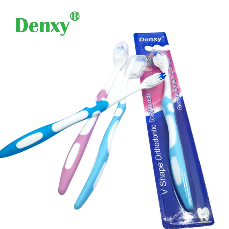 6pcs V Shape Orthodontic Toothbrush Dental Brace Deep Clean Bracket Orthodontic Patient ToothBrush Oral Dental Care Dentist