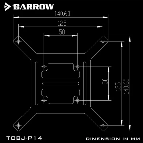 Barrow Water Cooling 140/280mm Flat Surface Mount for Laing DDC D5 Pump TCBJ-P14 