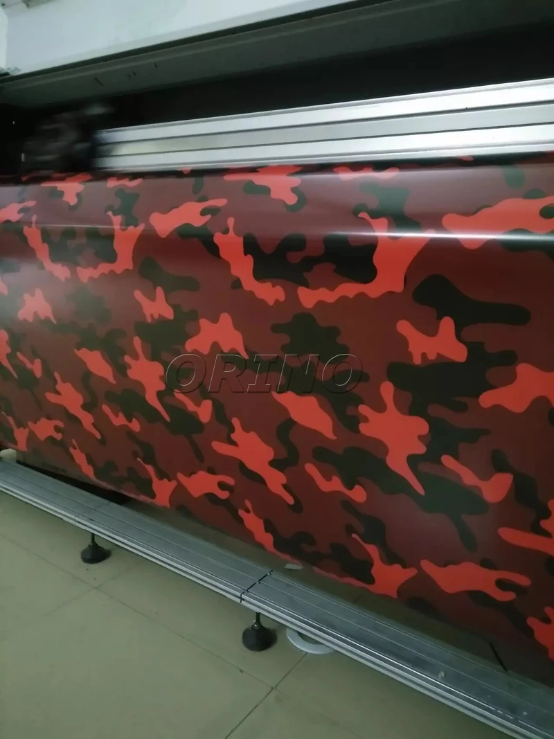 Snow Black Red Vinyl Film Camouflage Car Wrap Sticker Vehicle Boat Body Decal Wrapping With Air Bubble Free