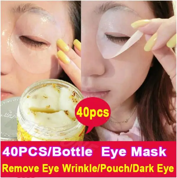 40PCS/Bottle Golden Osmanthus Eye Mask Anti Wrinkle Remove Eye Pouch Puffiness Dark Eye Moisturiizng  Eye Care