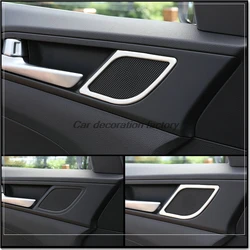 Car styling Stainless Steel Car audio front door adornment circle for LHD Hyundai Tucson 2015 2016 2017