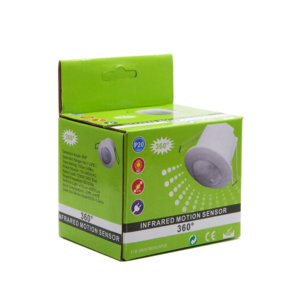 คุณภาพสูง110V/AC 220V/AC 360องศาเพดาน PIR Motion Sensor สวิทช์สำหรับ LED Light โคมไฟ