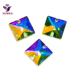 YANRUO 3240 Crystal AB Square Sew on Rhinestones Crystals Sewing Needlework Flatback Rhinestone Crystal Stones Craft Supplies