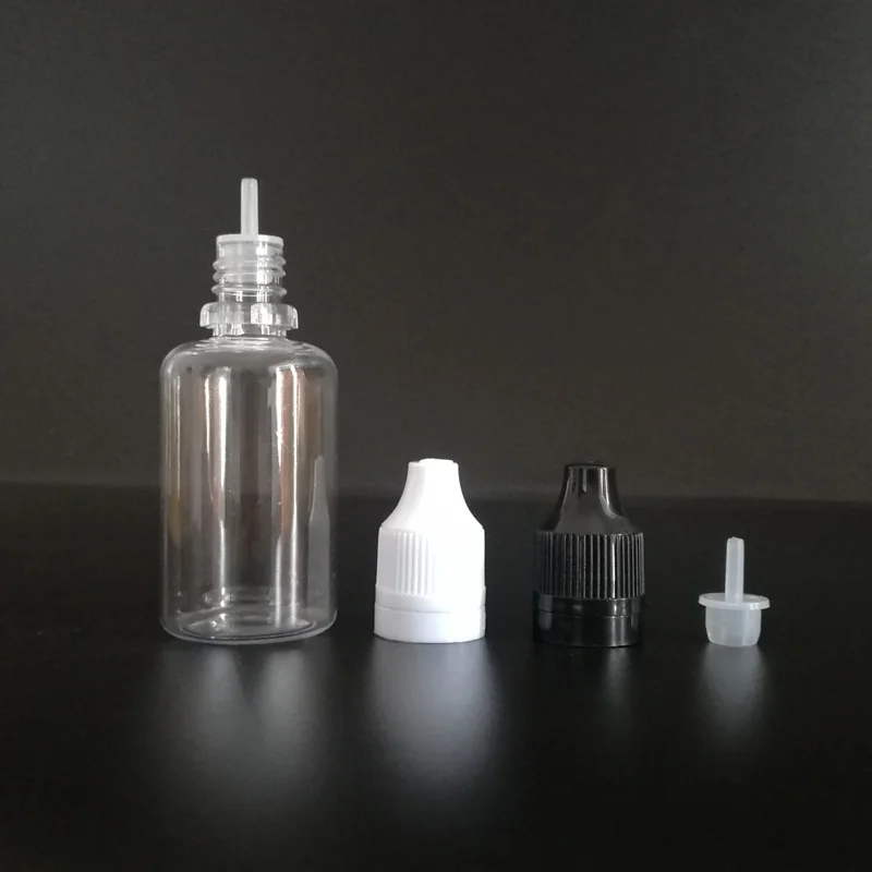 30ml Tamper Evident Seal and Child Proof Empty Bottle 30ml E Liquid Plastic Dropper Bottles With Long Thin Tips