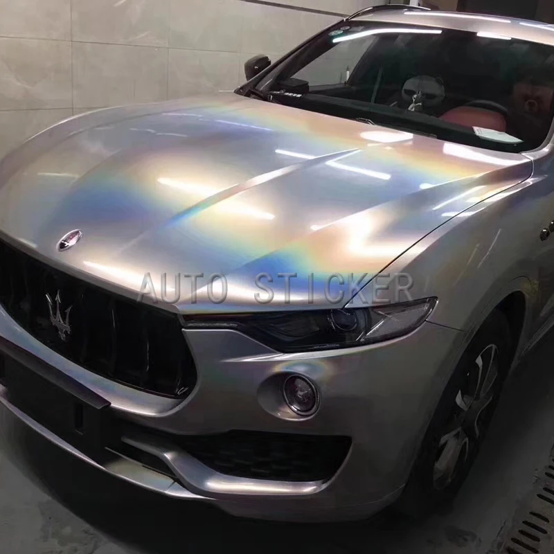 

2018 Newest Premium Laser Silver Car Wrap Holographic laser Vinyl Holo Film Laser Car Sticker Sheet With Air Bubble Free