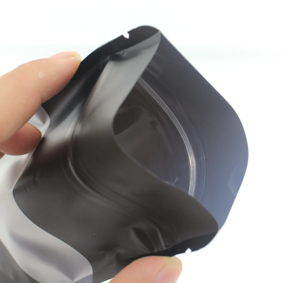 6 Sizes Thick Reclosable PE Ziplock Packaging Bag Matte Black Stand Up Zip Lock Plastic Bags Food Gift Storage Bag with Window
