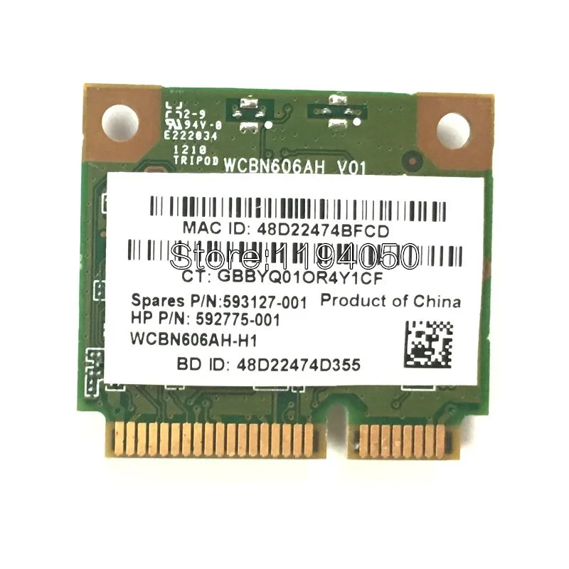 Carte sans fil demi-mini PCI-E, AR9Eco-friendly, AR5B195, 150M + BT3.0, SPS:593127-001, 592775-001, 430, 431, 435, 436, 4530S