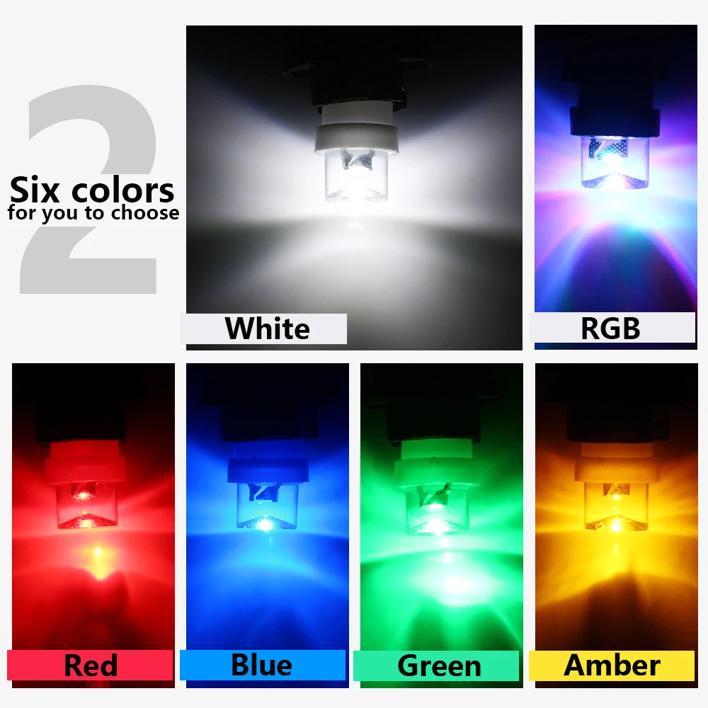 10PCS T10 194 LED Dash Bulb with Wedge Base 2825 168 W5W Led for Dashboards Instrument Panel Cluster Guage Lights Dome Light
