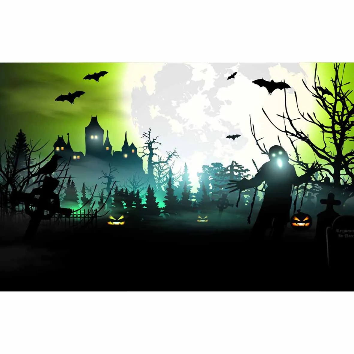 Allenjoy photographic background moonlight Crows Ghosts Castle Halloween backdrop photocall professional customize fotografia