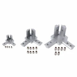 1PC L Type 3-dimensional 3-way Corner Bracket with Screws for EU standard 2020 3030 4040  Aluminum Profiles