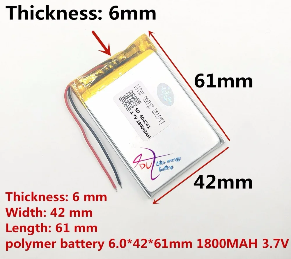 最高のバッテリーブランド 3.7 ポリマーリチウム電池 604261 064060 MP4 MPG GPS MP3 bluetooth 小型おもちゃ 1800 mah