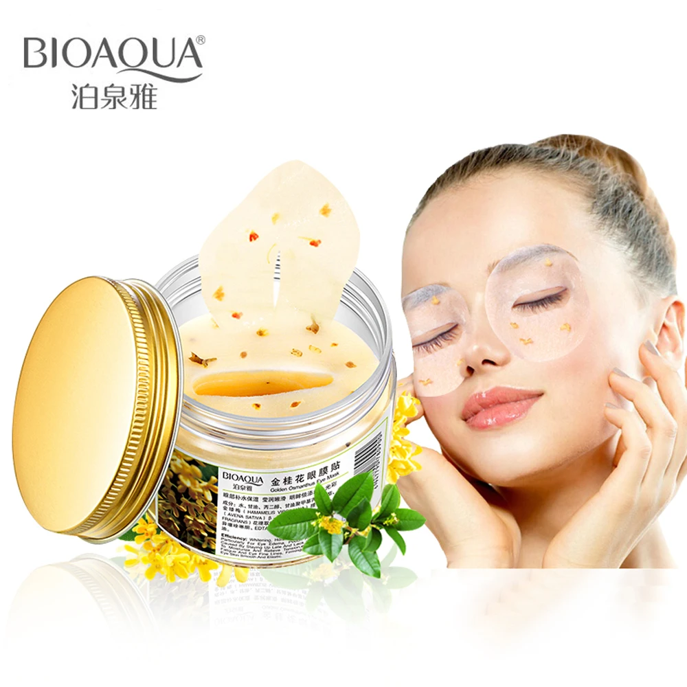 80pcs Gold Osmanthus Eye Mask Hydrating Gel Care Eye Patch Anti Aging Firming Moisturizing Remove Dark Circles Anti-Puffiness