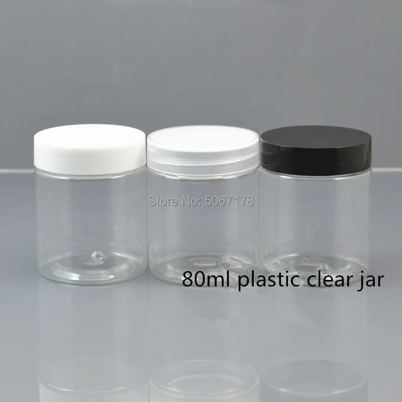 

10pcs 80ml Clear Cosmetic Sample Pot Empty Cosmetic Containers Jars Box Nail Art Bead Storages Makeup Cream Balm Containers