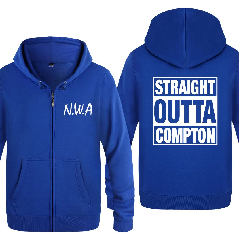 NWA Straight Outta Compton Hoodies Men Hip Hop Fleece Long Sleeve Zipper Jacket Coat Man Sweatshirt Tracksuit Moleton Masculino