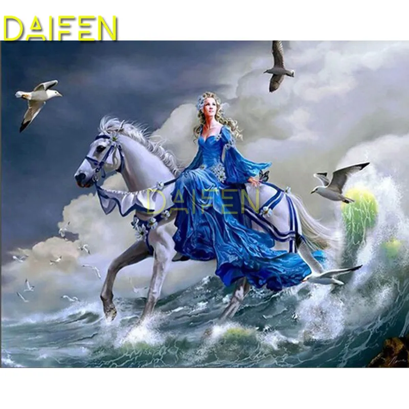 Full Square Diamond embroidery girl horse unicorn Seagull sea wave DIY  Diamond painting Cross stitch Full Round Diamond mosaic