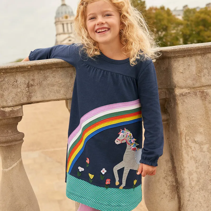 Springen Meter Neue Marke Apple Langarm Kleider Für Baby Mädchen Kleidung Baumwolle Herbst Frühling Prinzessin Party Nette Mädchen Kleider – Detail 13