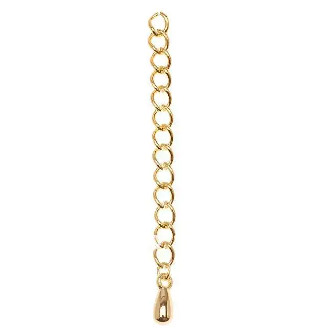 

Free shipping!!!! 500pcs Bright Gold Plated 5mm Chain Necklace Extender W/ Drop 2 Inch