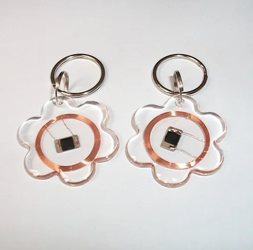 125KHZ EM4100/TK4100 ID Transparent Trops of Glue Card RFID Key Tag Read Only Key Ring In Access Control Card