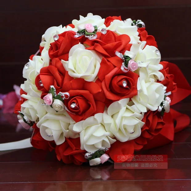 Free shipping Korean wedding bride holding flowers simulation Rose upscale wedding wedding props wholesale wedding bouquet