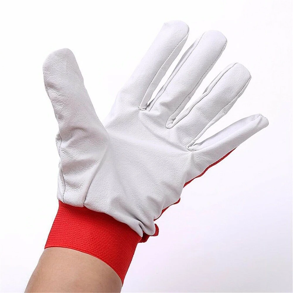 KLV Women Anti-static Gloves Men\'s Professional Finger Weldmonger Welding Gloves Heat Shield Cover Safety Guard Protection