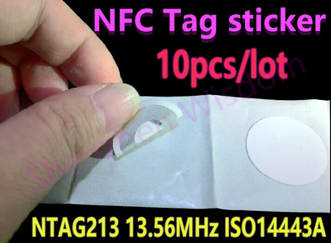 10 قطعة NTAG213 NFC الكلمات 13.56MHz ISO 14443A جميع NFC الهاتف المتاحة Ntag 213 NFC علامة ملصقا لاصق تسميات