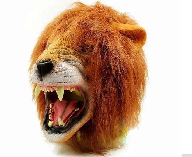 2017 Halloween Props Adult Angry Lion Head Masks Animal Full Celebrity Party Fancy Classic Cosplay Latex Lion Mask