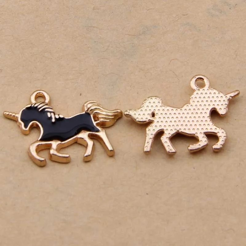 100pcs 21*15mm unicorn drop pendant pendant Alloy bracelet earring accessories