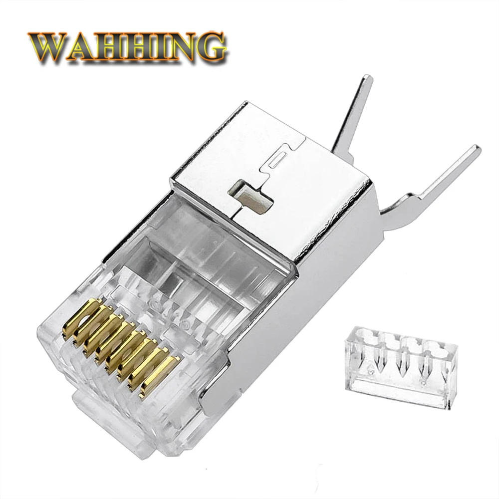 Crystal Cat7 Cat6a Cat6 RJ45 connector Cat 7 Cable network connector rj45 plug metal shielded RJ45 Connectors cable HY1552