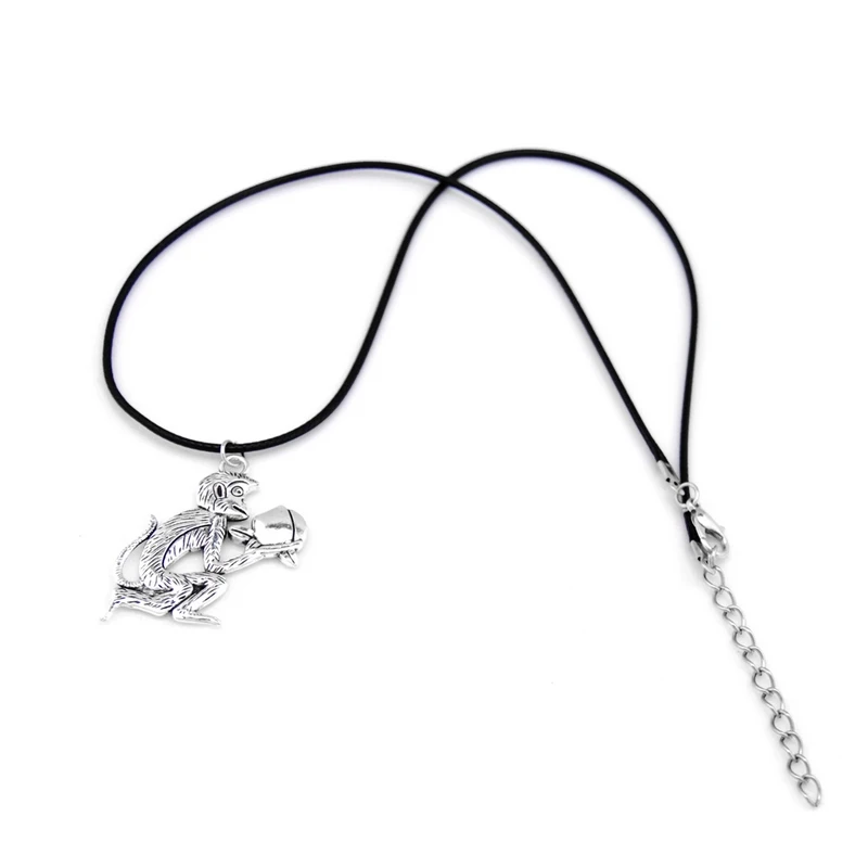 Monkey Necklaces Pendants For Women Vintage Leather Chain Necklace Jewelry Female Party Gift