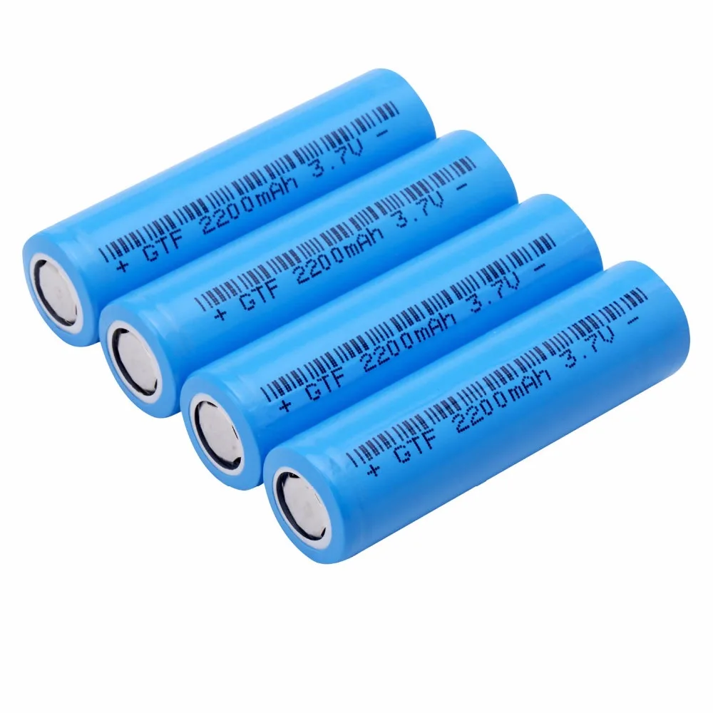 GTF 4 cái 100% Original Ncr18650 Li-Ion Có Thể Sạc Lại Pin dung lượng thực tế 2200 mah 3.7 v Cho Panasonic E + 1 cái pin sạc