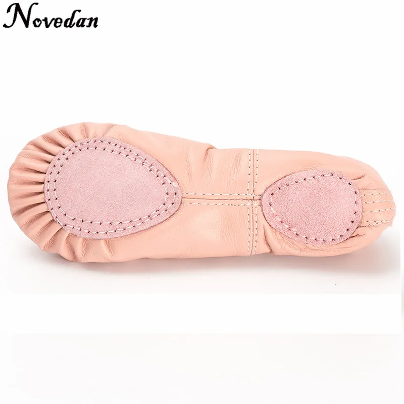 Quantity Women Girls Leather Soft Split Outsole Ballet Dance Shoes Toe Shoes Children Fitness Shoes Pink Black Slippers All Size