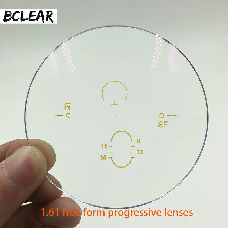 BCLEAR 1.61 Index Free Form Inside Multifcoal Interior Progressive Glasses Lenses Prescription Customized Lens See Far and Near