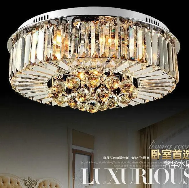 Luxury Crystal LED ceiling light Decorative Surface Mountedlighting fixture for Bedroom living room luminaria teto cristal