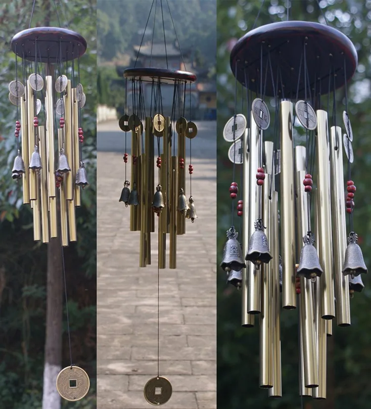 Antique Amazing Grace13 Tubes Solid Bronze Antirust Copper Wind Chimes Door Hanging Home Decor Wind Bells Birthday Gifts