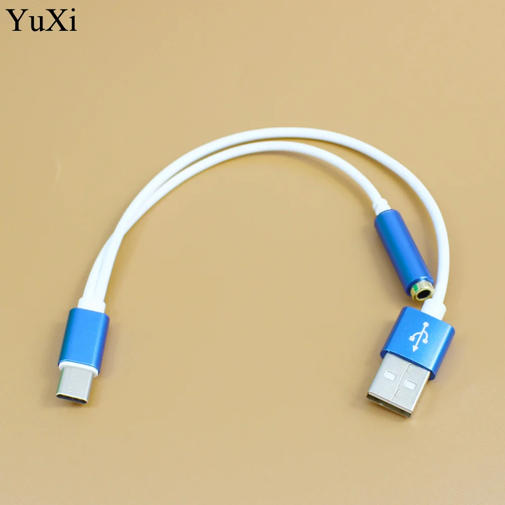 YuXi USB Type-C Male To Female 3.5mm Jack AUX Headphone Audio Splitter Converter Adapter Cable For PC Mobile Phone  for xiaomi 6