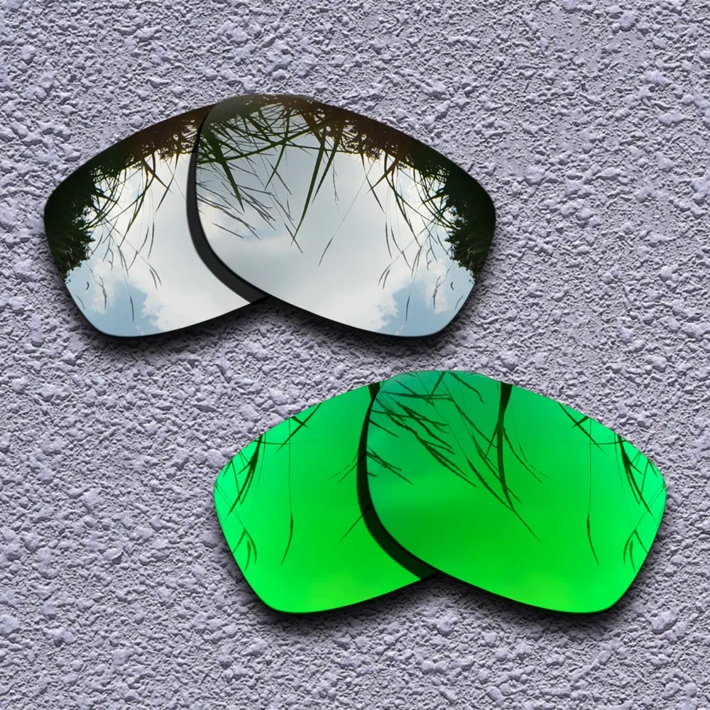 

Silver Titanium & Emerald Green Polarized Replacement Lenses for Oakley Jupiter Squared Sunglasses