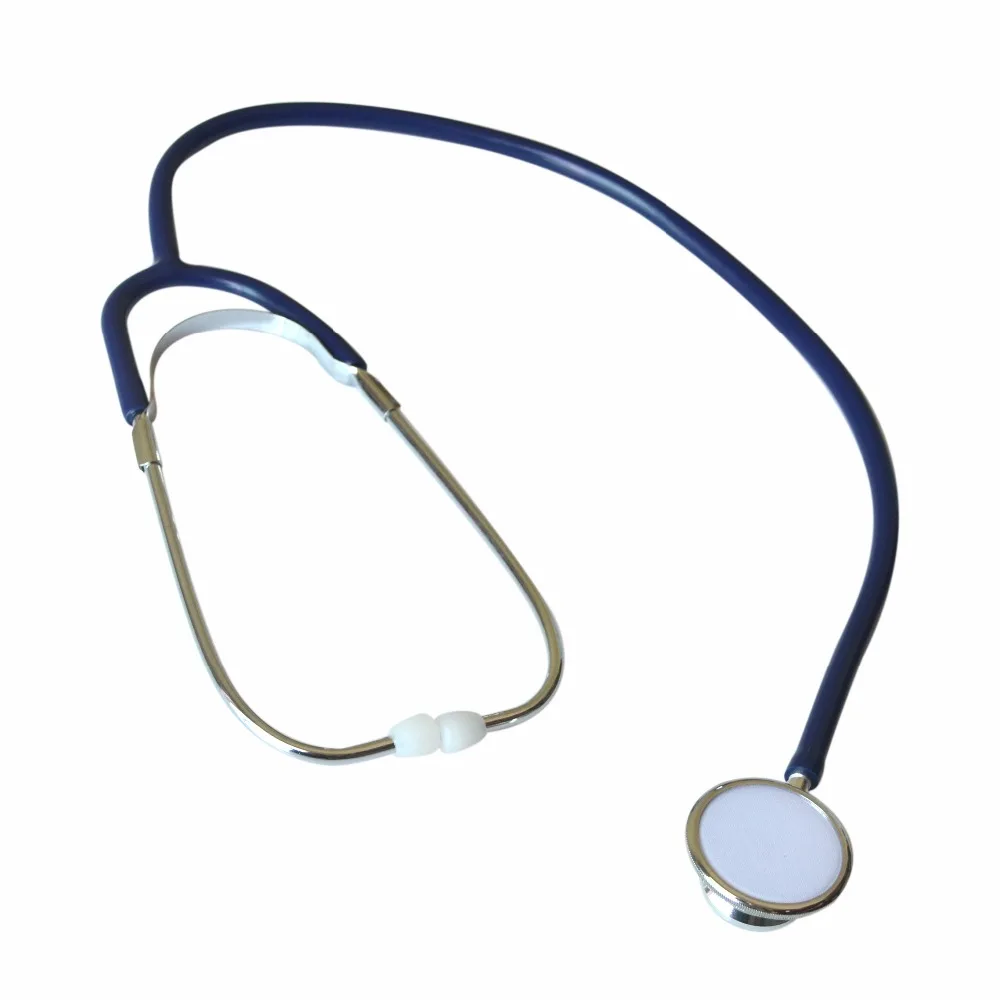 Dual Head Cute Professional Stethoscope Heart Rate Detector Aluminum Echometer With Anti-cold Ring Color Deep Blue