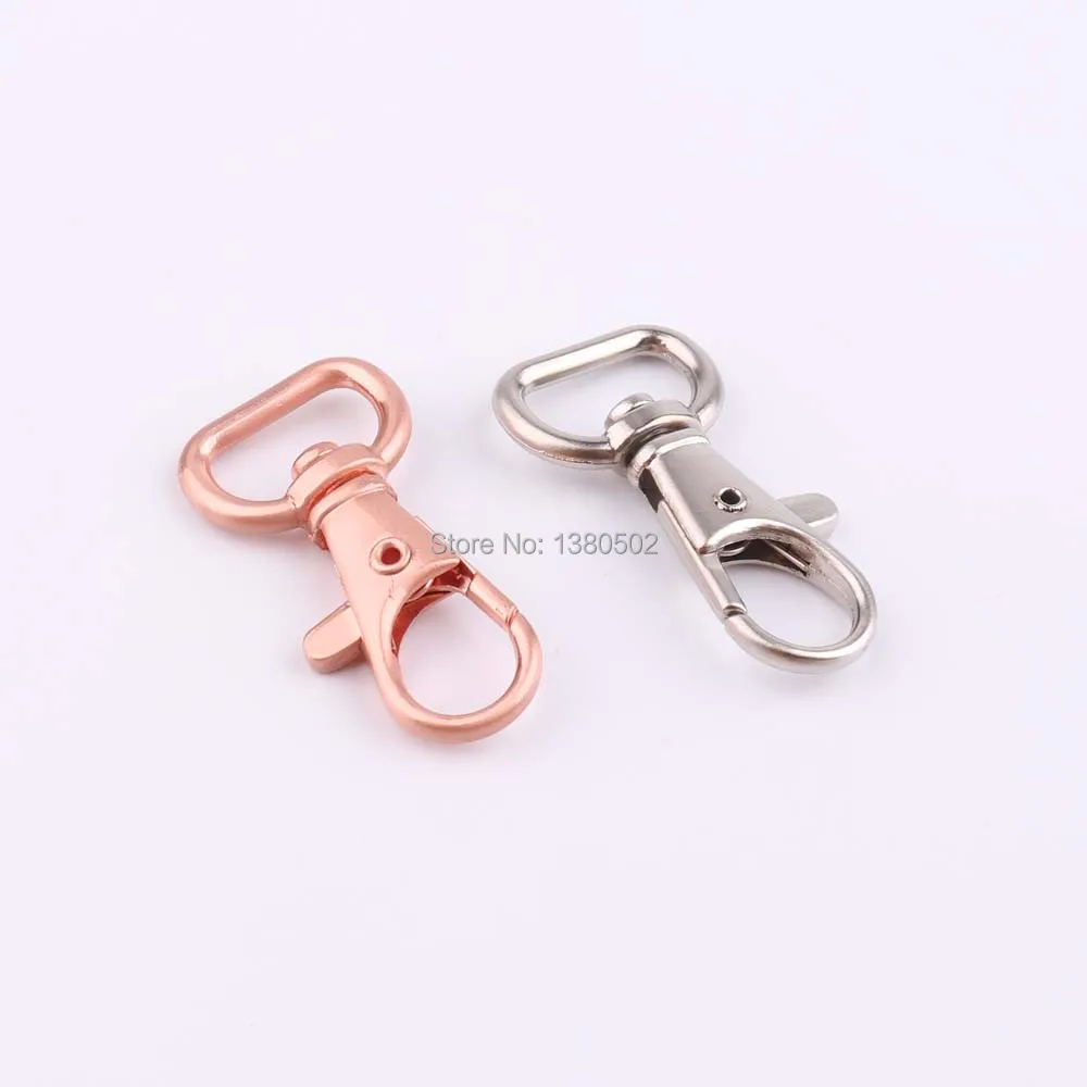 20pcs/lot 40mm Metal Rose Gold and Silver Color Lobster Clasp Clip Snap Hook Key ring for bag Webbing Accessories