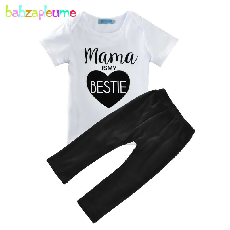 

Summer Baby Boys Clothes 0-24M Newborn Child Clothing infant boys clothes Letter Short Sleeve kids t shirt+pant 2pcs/set A168