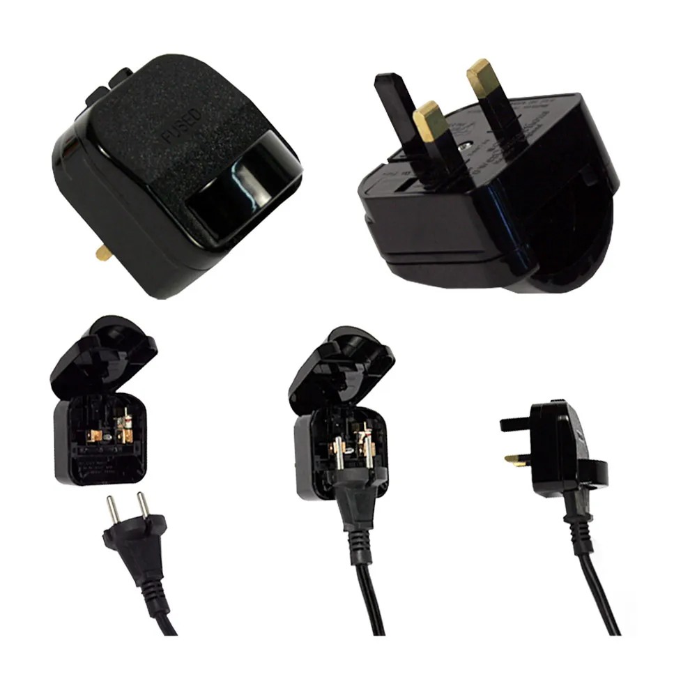 5pcs Free Shipping 13A 2Pin EU to 3Pin UK Adapter Plug AC Power Socket Travel Power Connector Plug Adapter