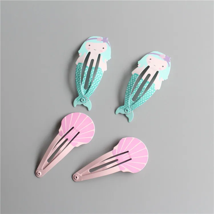 4 PCS New Lovely Mermaid Shell BB Clips Girls Hair Accessories Kids Hairpins Children Headwear Baby Hair Clips Headdress