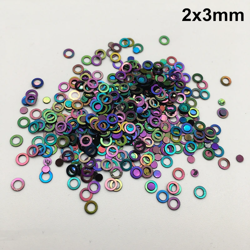 20g 2&3mm Dual Cirle PVC loose Sequins Glitter Paillettes for Nail Art manicure/sewing/wedding decoration confetti