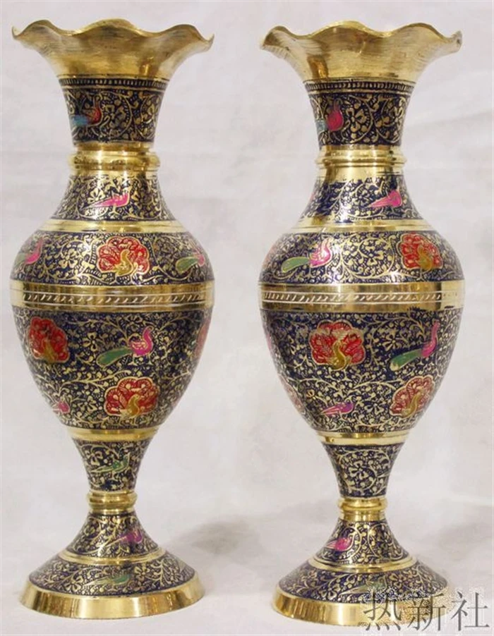 India Pakistan mill imported bronze crafts vase purple flower arrangement Home Furnishing furnishings