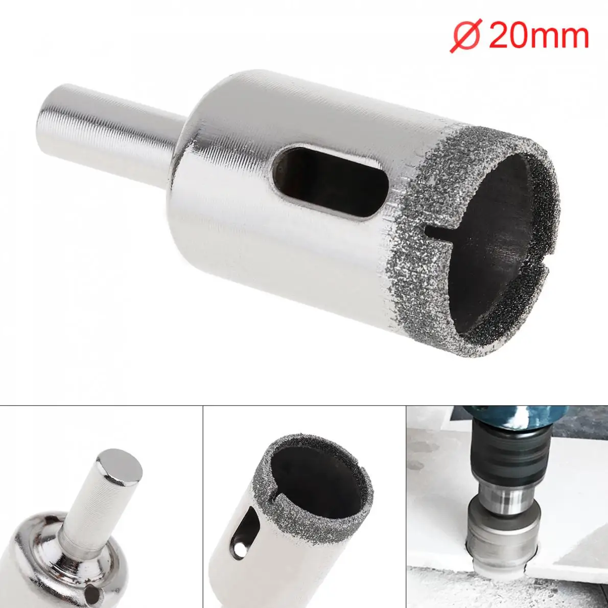 1pc 20mm Diamond Coated Core Hole Saw Drill Bit Set Tools Glass Drill Hole Opener for Tiles Glass Ceramic