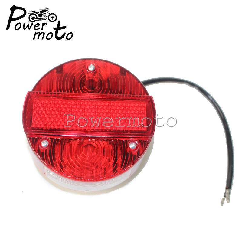 Red Round Taillight License Plate Light Rear Brake Lamp For MZ ETZ150 ETZ250 ETZ251 ETZ301 Simson SR50 S51 SUZUKI TS125 150 250