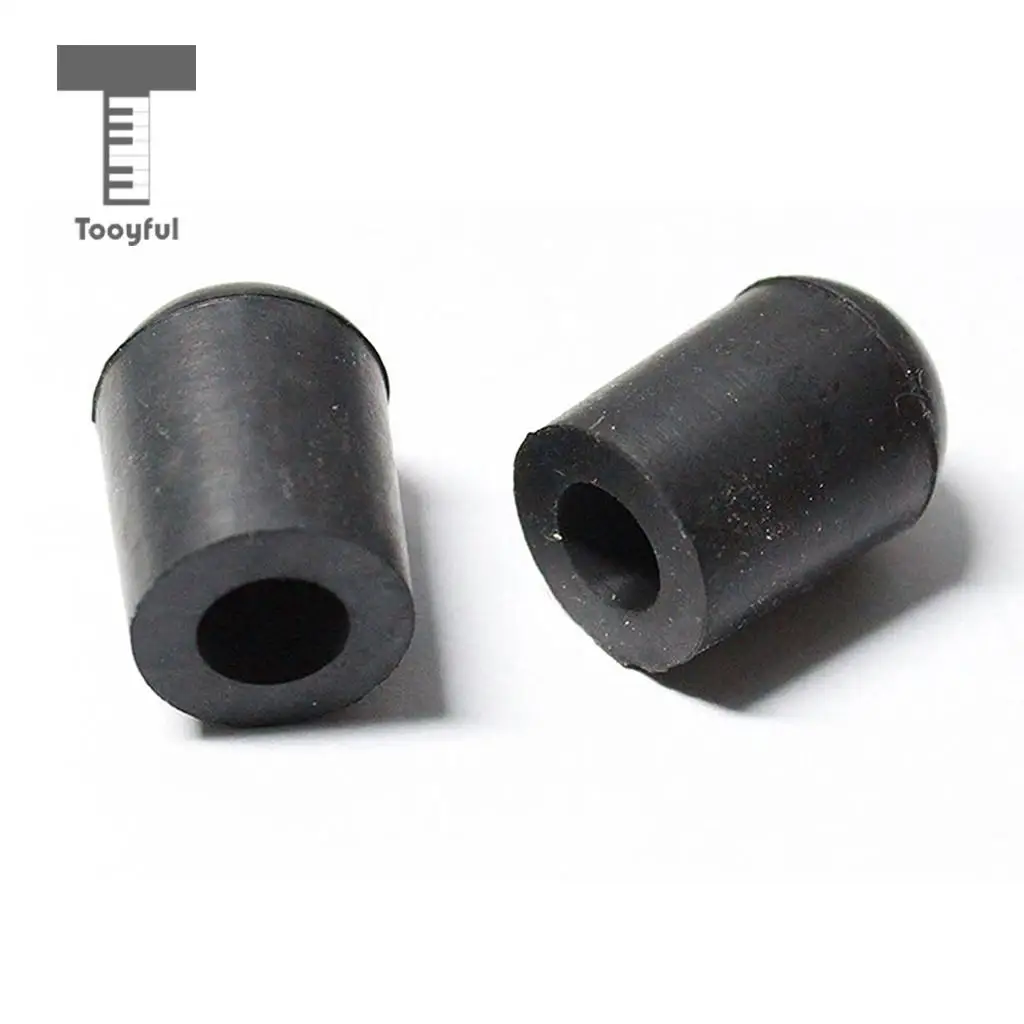 Tooyful 2 Pcs Black Upright Double Bass Endpin Rubber Tip 10mm Double Bass Endpin Parts with Bottom Grip Prevent Sliding