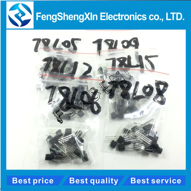 6values*20pcs=120pcs New 78L05 78L06 78L08 78L09 78L12 78L15 TO-92 Voltage regulator tube Transistor package Assorted Kit