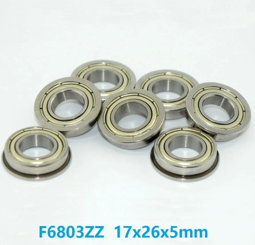 

50pcs/lot F6803ZZ F6803Z F6803 ZZ Z 17x26x5 mm flange deep groove Ball Bearing double shielded flanged F 6803ZZ 17*26*5mm