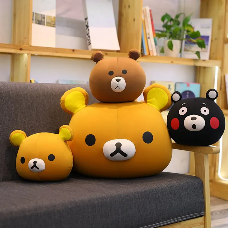 20cm/40cm/60cm Kawaii Bear Plush Pillow Soft Cartoon Animal Foam Particles Bear Stuffed Doll Sofa Cushion Gift